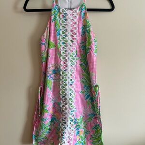 Lilly Pulitzer Pink and Green Romper Dress